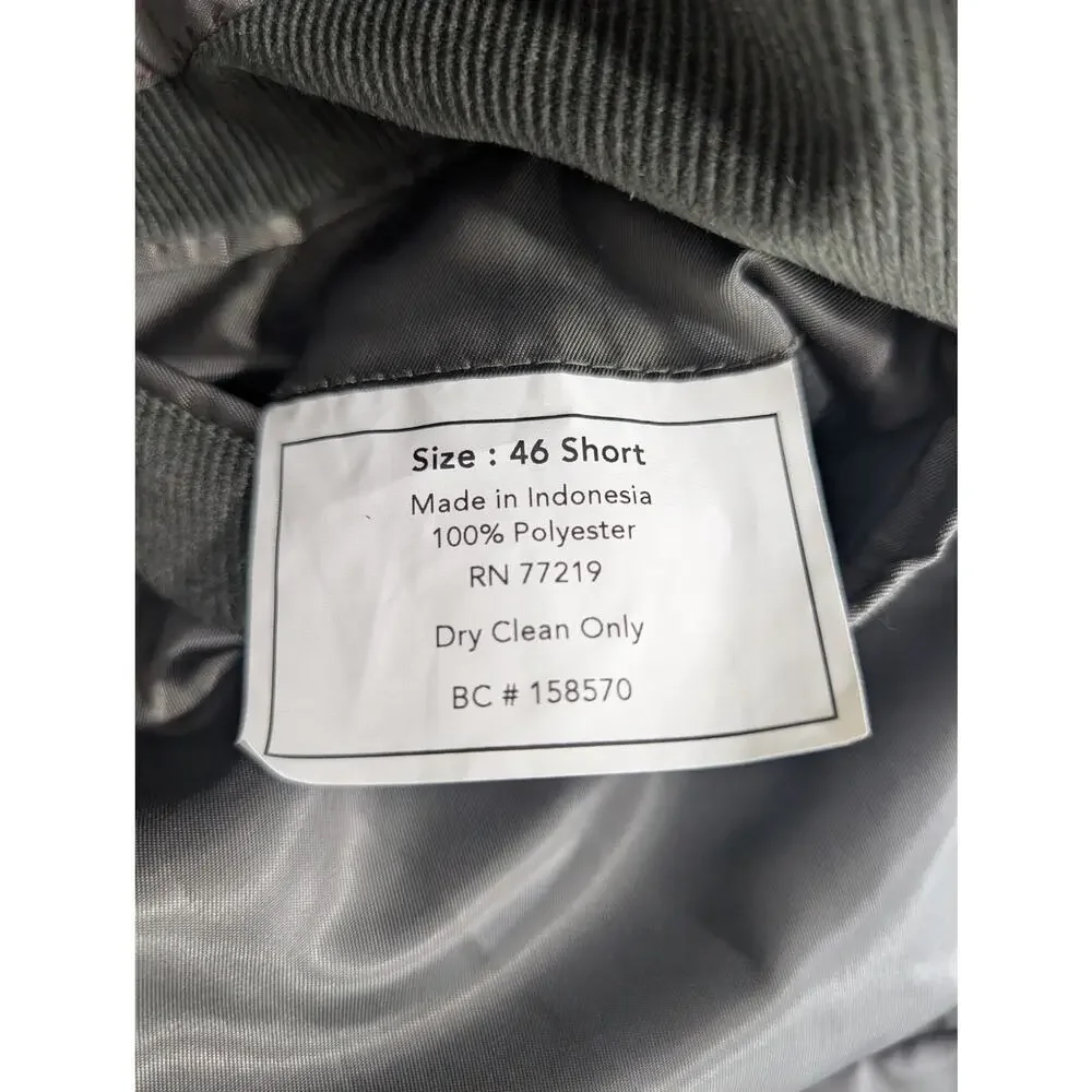 NWOT! PRONTO UOMO! ESPRESSO BROWN FINE, VELVETY CORDUROY 2 BUTTON JACKET! 46S